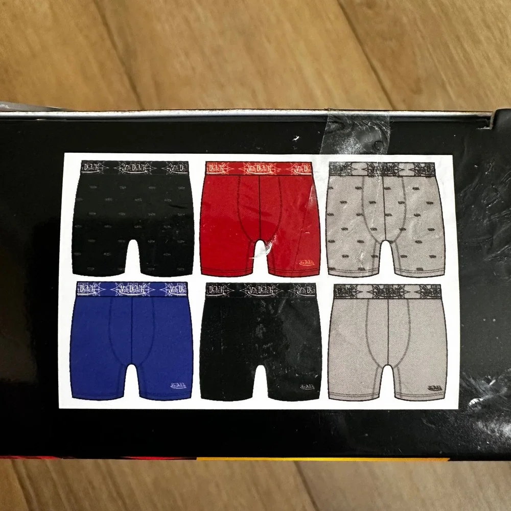 Von Dutch Originals Mens 6 Pack Cotton Stretch Boxer Briefs Small Multi NIB